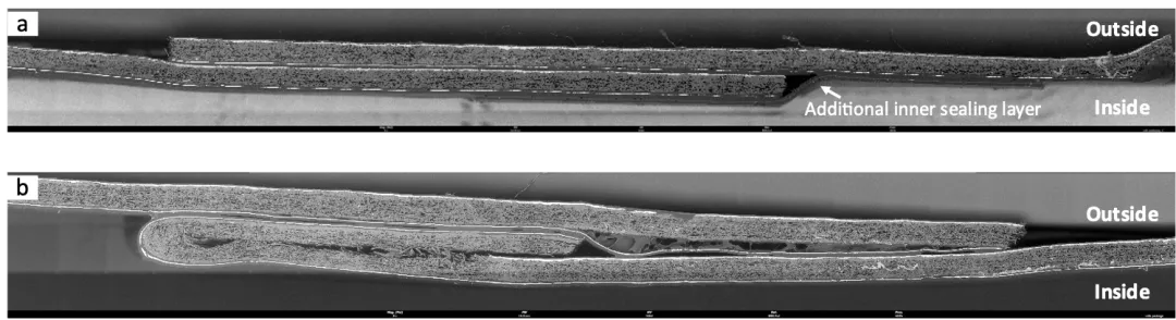 圖2利用全景拼圖(AIM)功能檢測常溫牛奶包裝盒接縫處的密封方式