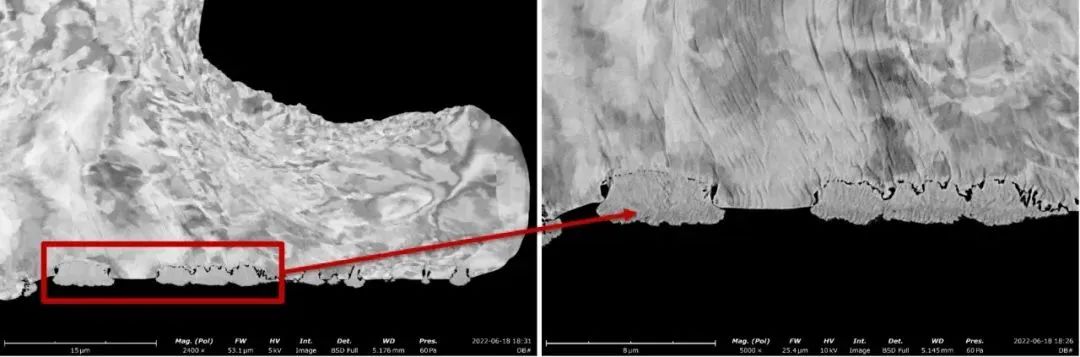 氬離子拋光制樣,使用飛納臺式掃描電鏡觀測2